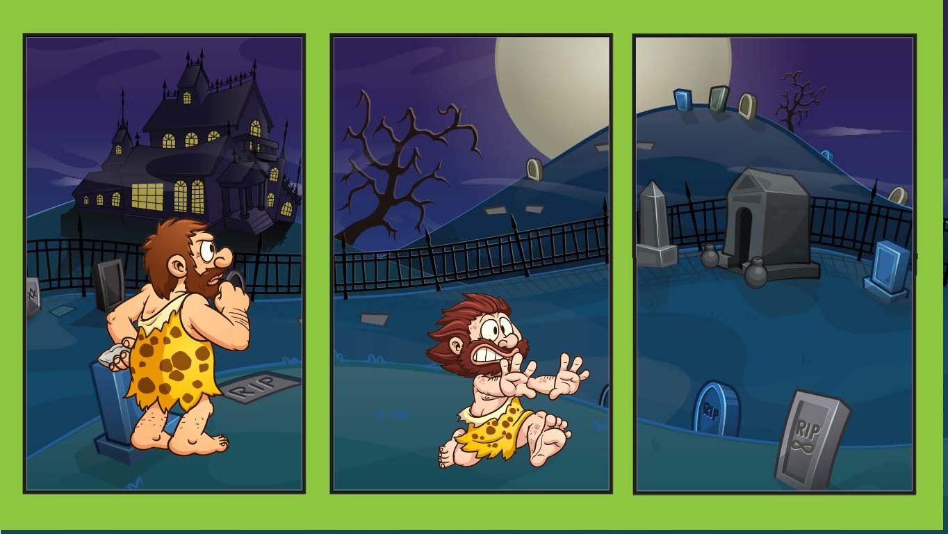 Cave man runs