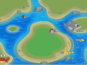 Ocean with Shark and Fish