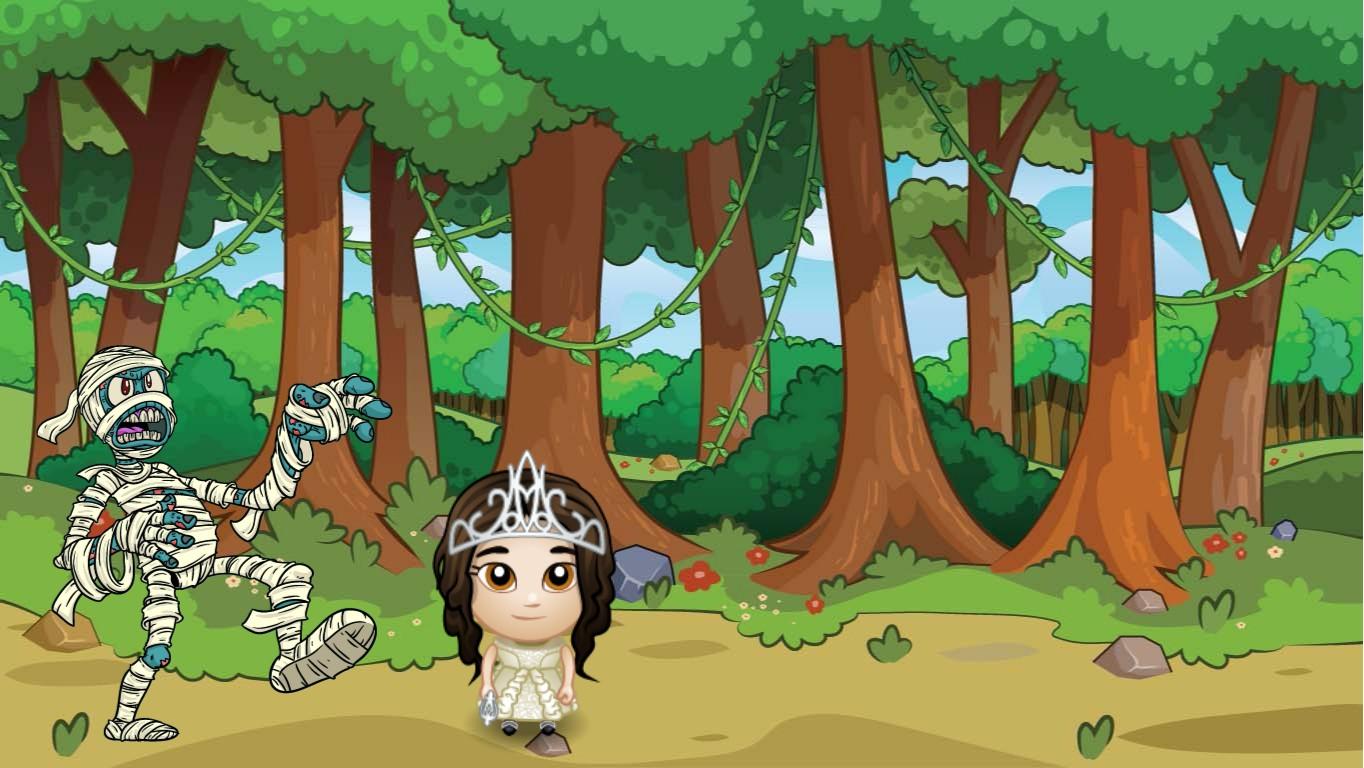 princess running from mummy