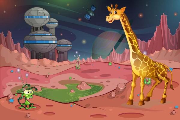 alien meets giraffe
