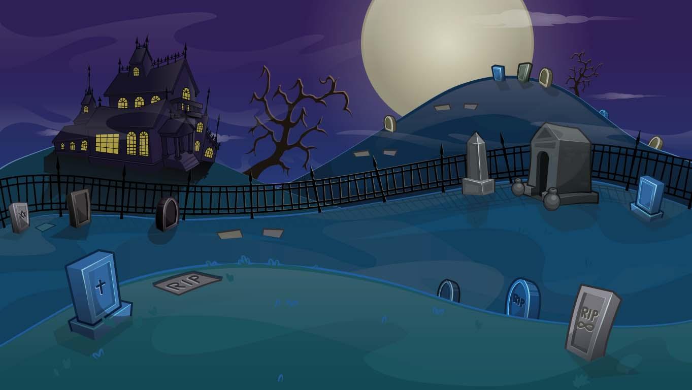 spooky scene in the grave