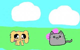 Kitty meets Puppy :3