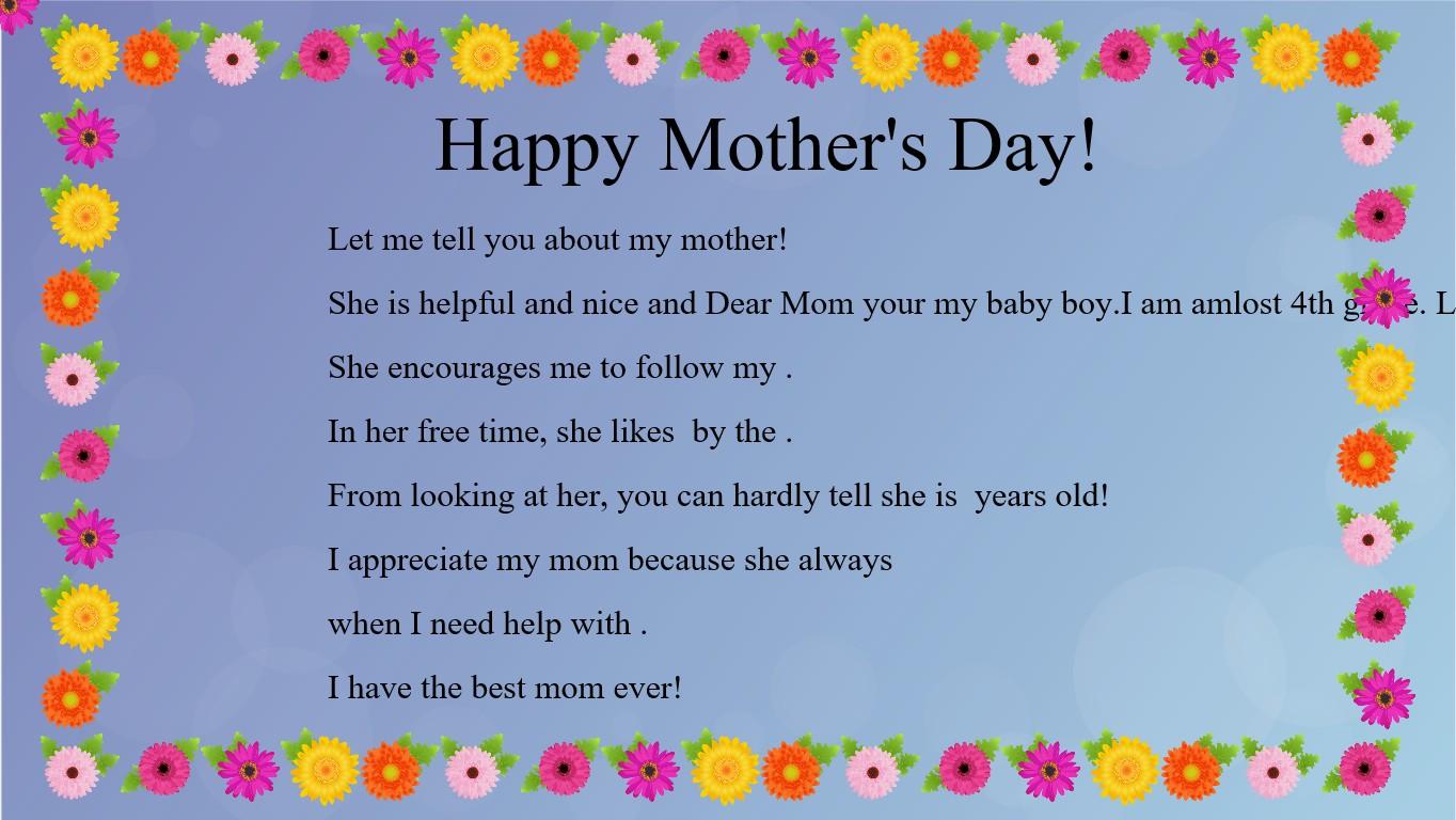 Mother's Day Mad Libs