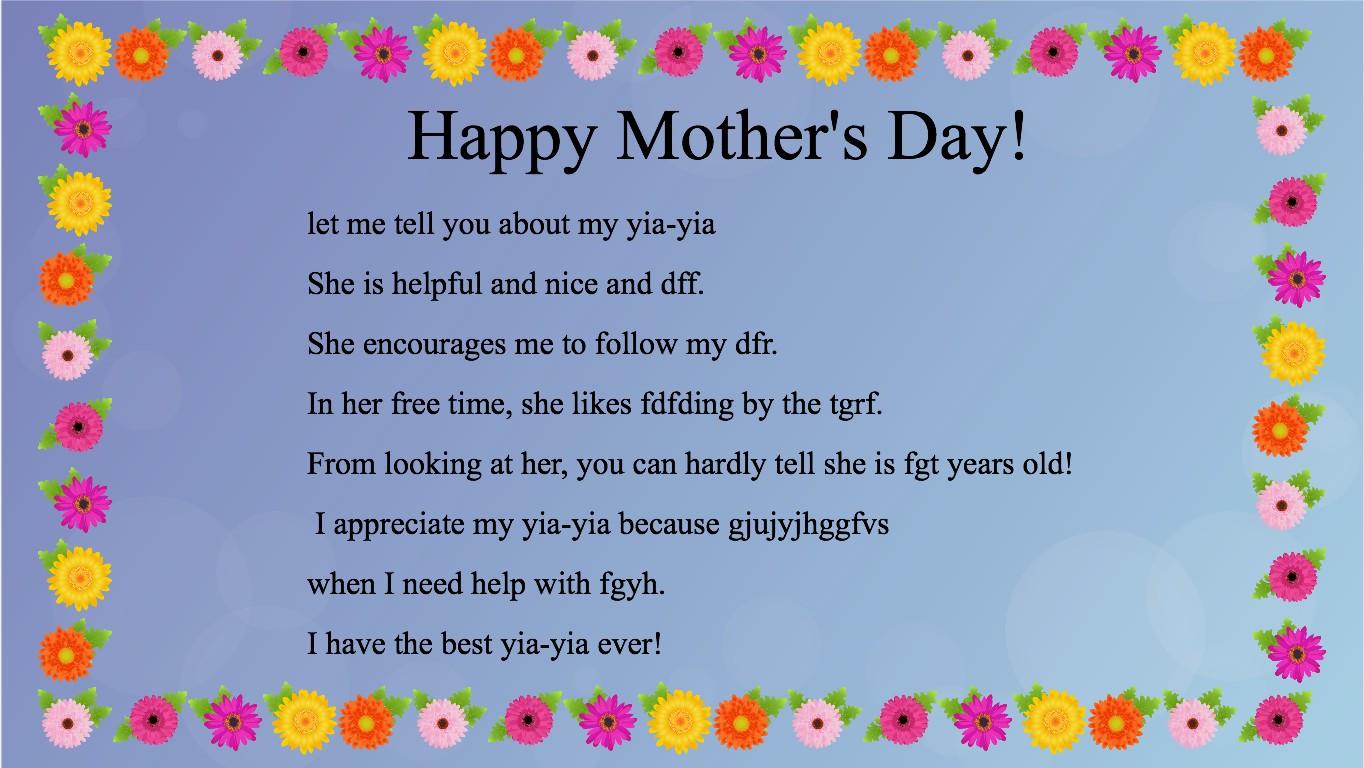 Mother's Day Mad Libs
