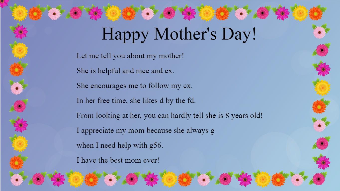 Mother&#039;s Day Mad Libs