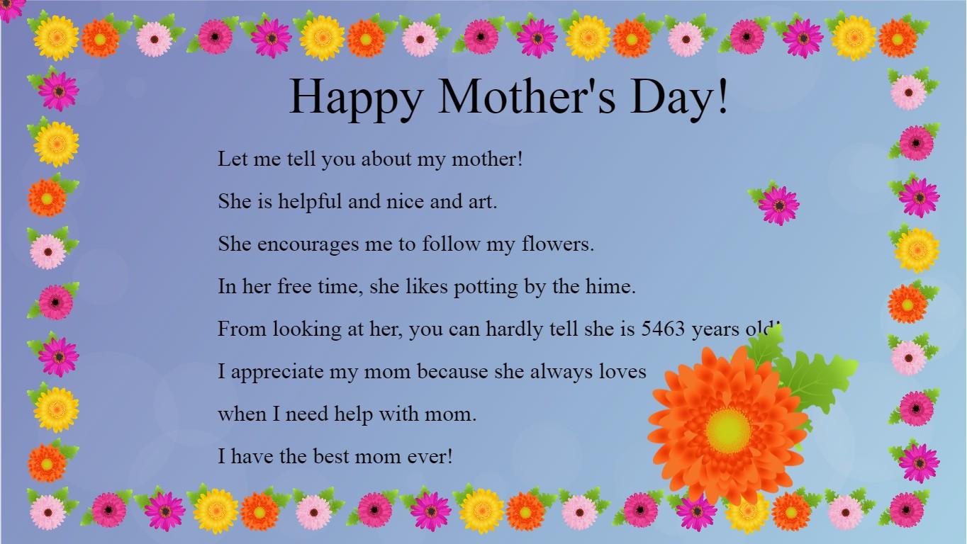 Mother's Day Mad Libs