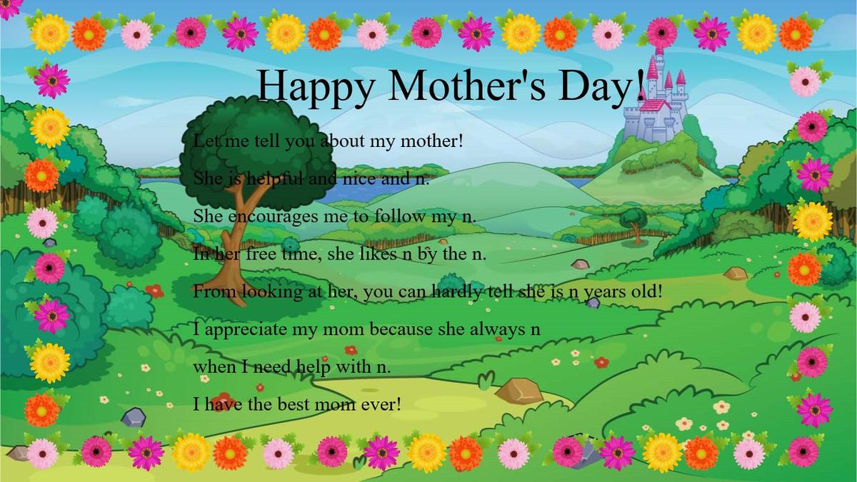 Mother's Day Mad Libs