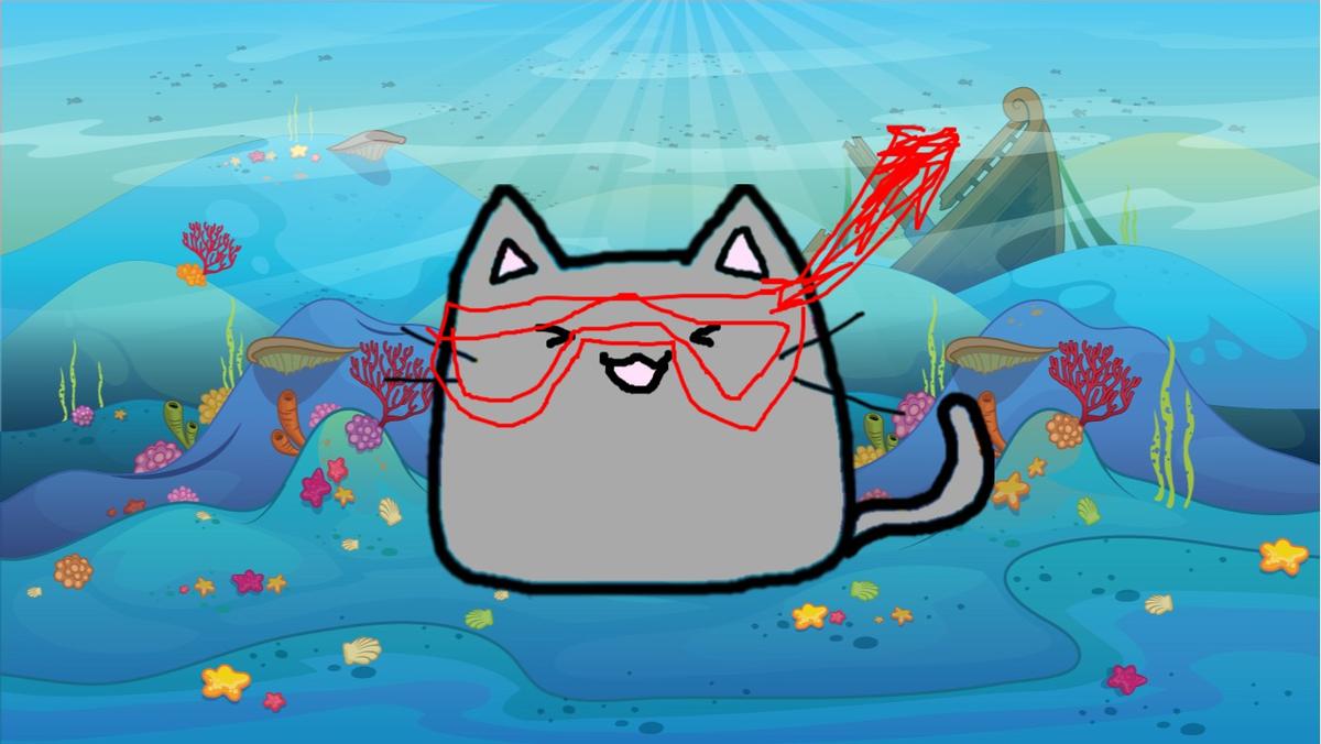 animated diver cat