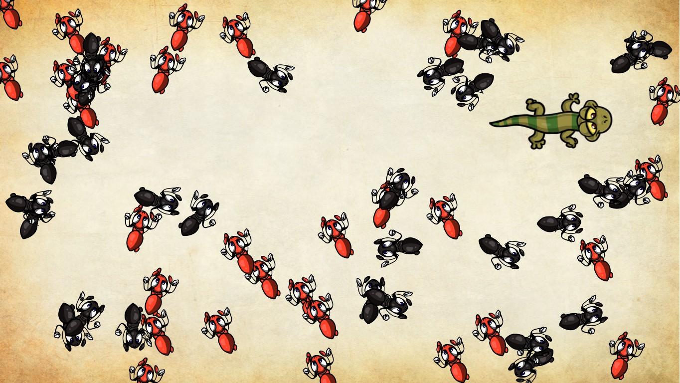 Ants vs Lizard