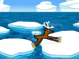 reindeer flying.