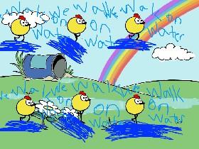 Peeps walk on water