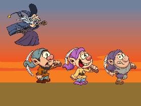 the 3 dwarfs and a wizard.