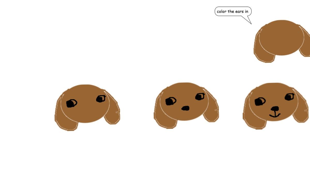how to draw a dog's face