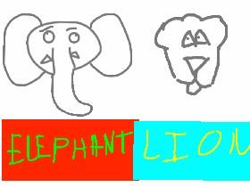 how to draw an elephant/lion