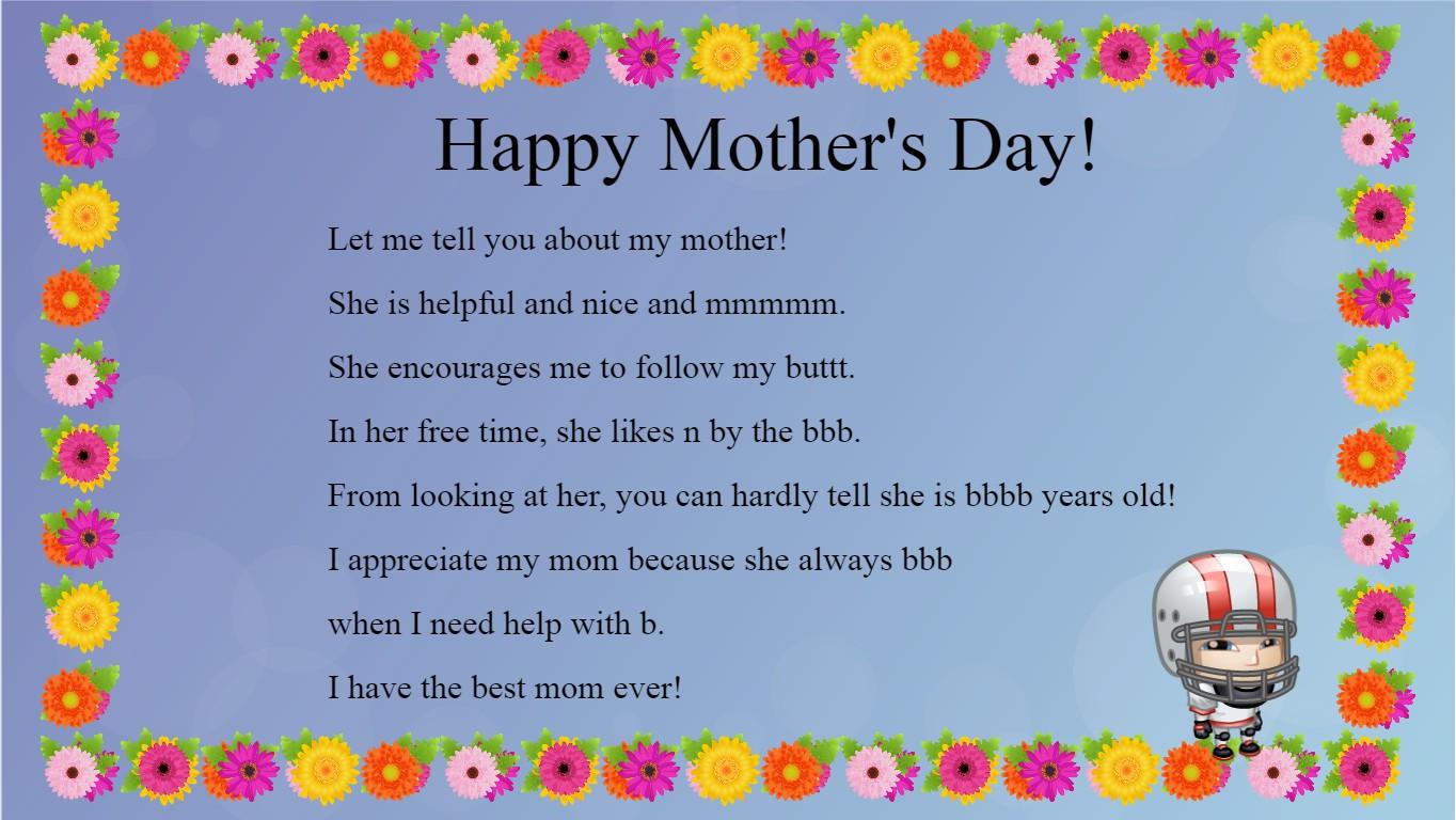 Mother's Day Mad Libs