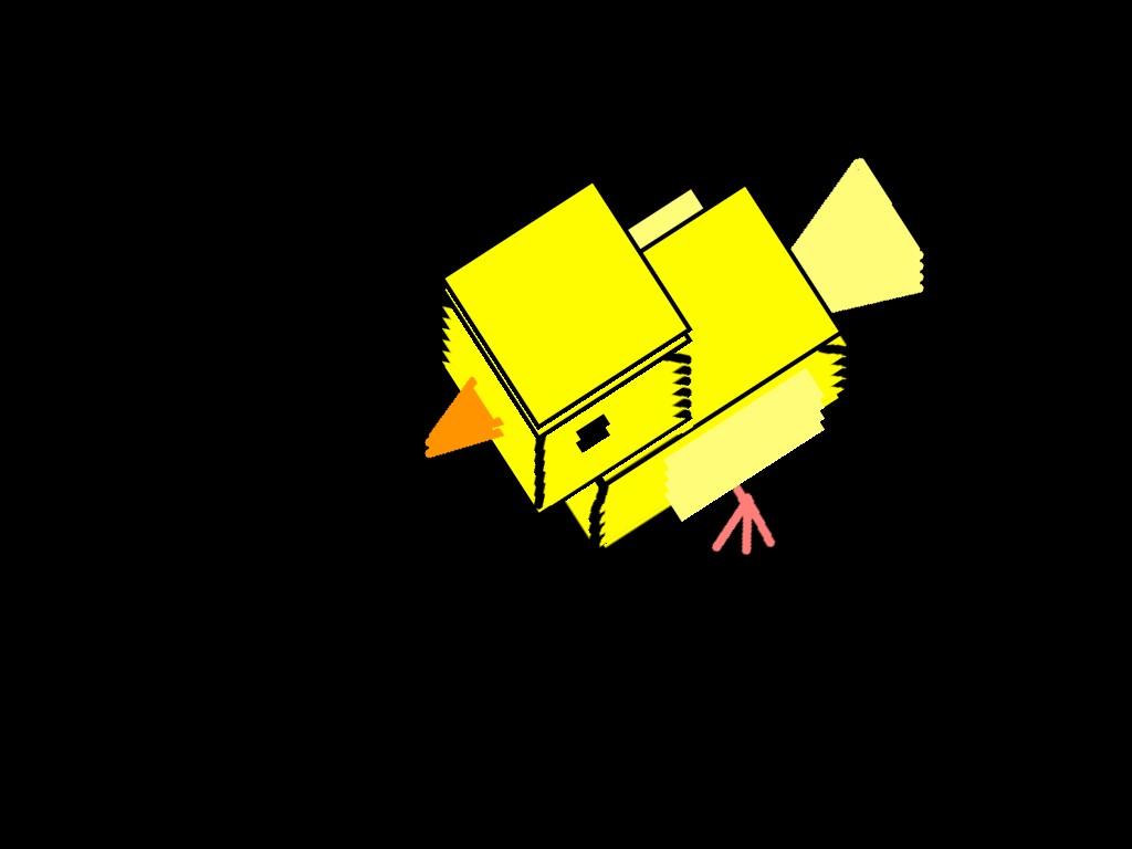 3D running square chick