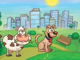 the cow and the dog