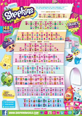 all the shopkins of seson 1