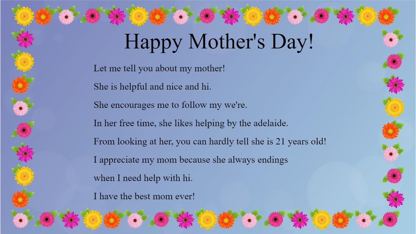 Mother&#039;s Day Mad Libs