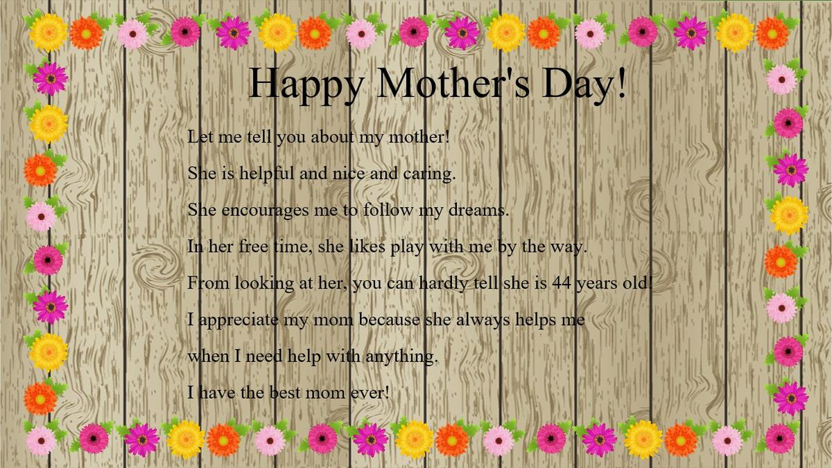 make your own mothers day poem