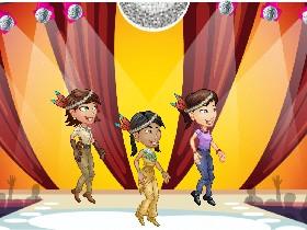 PopStar Sparrow Feather with her Backup Singers, Ally Greeny and Sophie Daliss