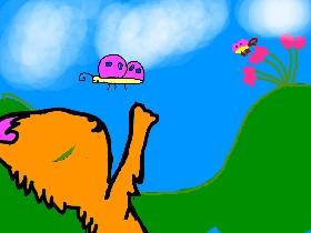 cat swiping at butterfly!! 1