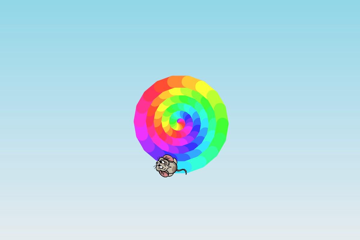 rainbow swirly mouse