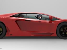 Ninja Boi driving a Lamborghini