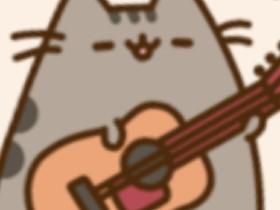 Pusheen playing guitar 1 1