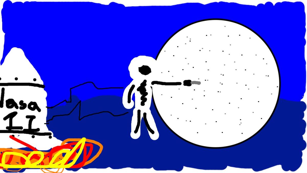 astronaut fixing the moon