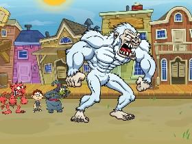 bad guys walk throw town