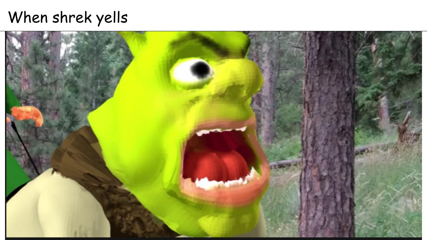 Shrek yelling