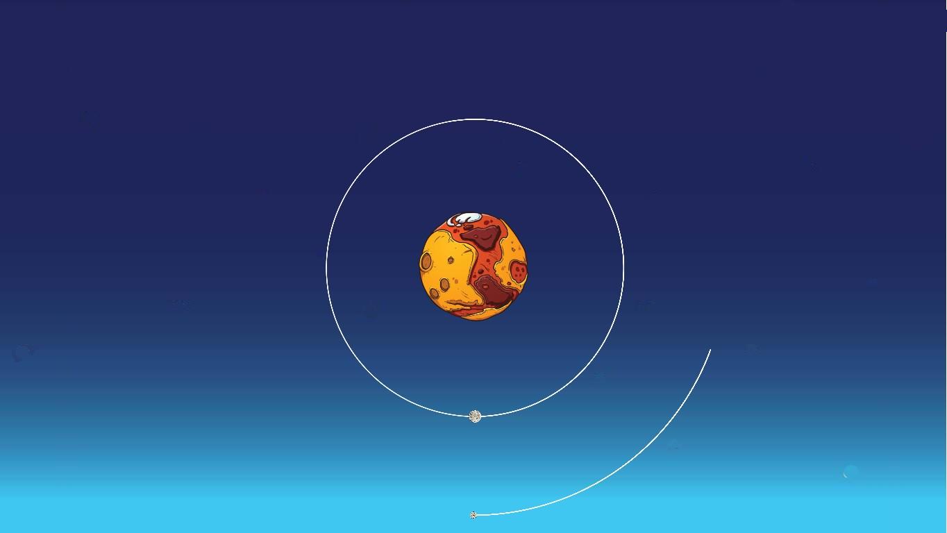 Moons rotating around Mars