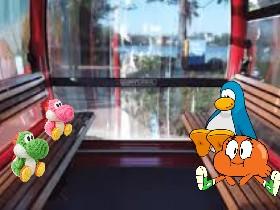 yoshi and friends on the disney skyliner 