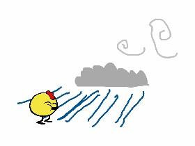 peep is dancing in the rain