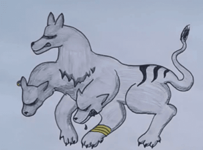 How to draw 3 head dog