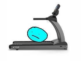 blue guy goes to gym