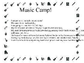 Mad Libs! Music Camp!