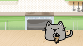 Cat with Boba