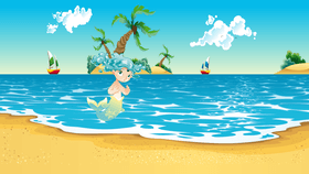 a mermaid in the waves