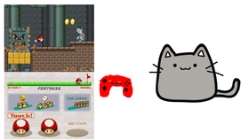 Cat plays a video game
