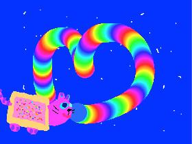 rainbow pink kitty art!