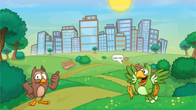 Joking wol whth bird