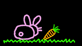 A bunny with its carrot