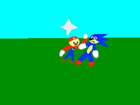 Mario punches Sonic
