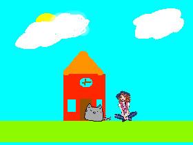 How to draw a pushin cat