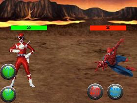 red power ranger vs spider man