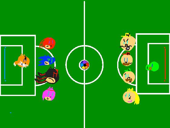 2-Player Team Sonic vs Team mario soccer