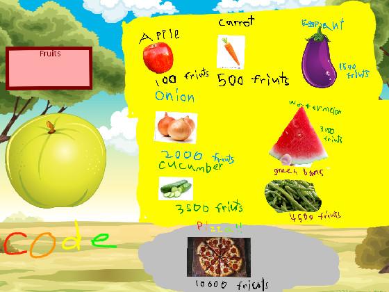 Fruit clicker hacked click the pizza and it will disappear and youll have NaN fruits which is infinite btw