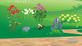 Moving flowers bee game